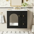 thumbnail image 2 of GZXS Modern 24" Floating Bathroom Vanity Cabinet with Ceramic Sink Combo, Wall Mounted Storage Cabinet with Two Drawers and Glass Door, Space-Saving Design (Black), 2 of 10