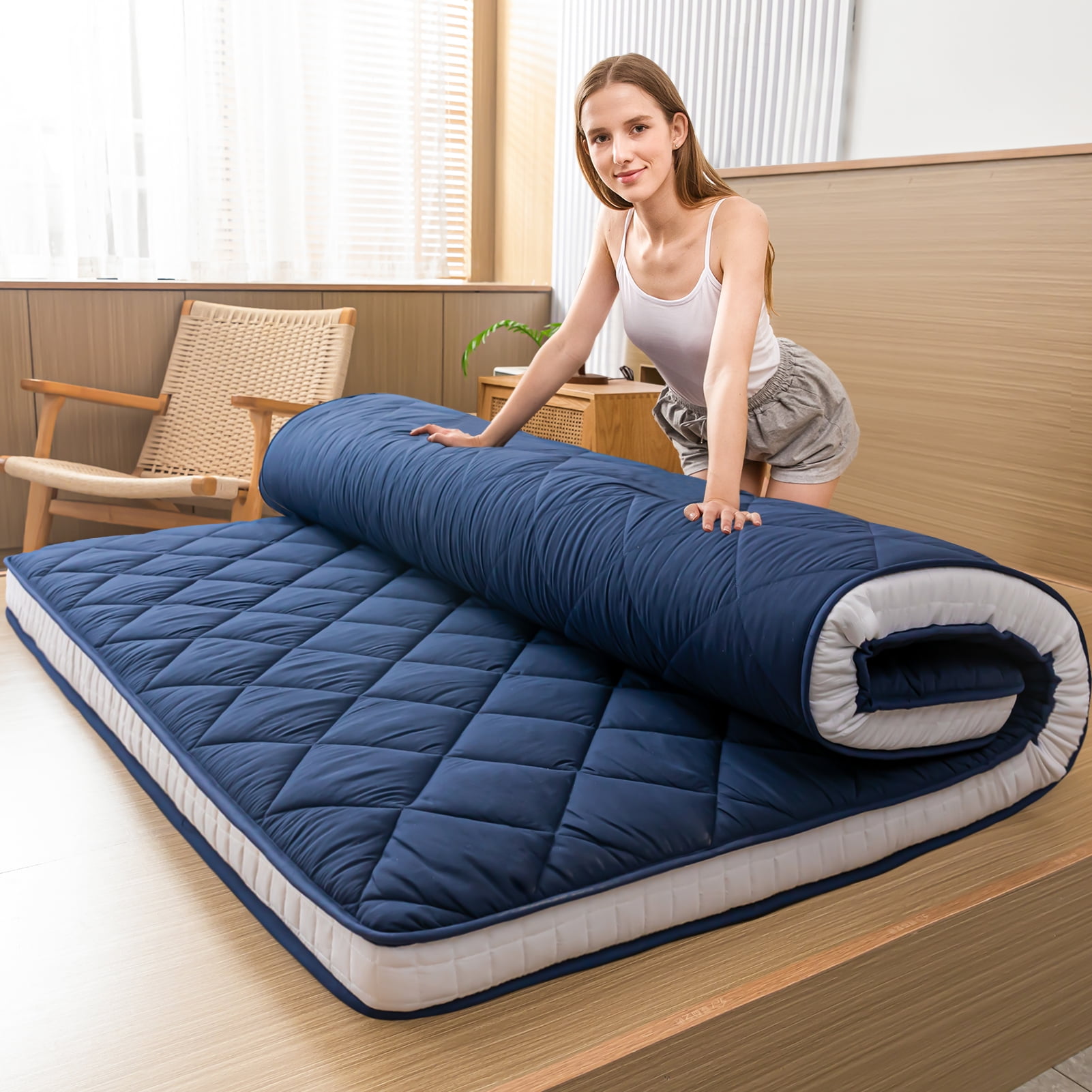 Camper Tatami Inflatable Mattress Pillow Single Individual Inflatable  Mattress Mats Futon Espuma Para Colchon Garden Furniture