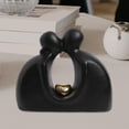 thumbnail image 4 of Figura de pareja besándose, adorno de mesa, colección de estatuas modernas, regalo de San Valentín, figura decorativa para estante de gabinete , negro, 4 of 7