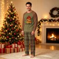 thumbnail image 2 of Family Matching Christmas Pajama Set, Long Sleeve Christmas Print Tops and Plaid Pants Holiday Pjs Soft Sleepwear Loungewear for Men,2XL, 2 of 5