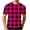 Plaid Hot Pink, variant on Men's Short Sleeve Waffleknit Shirts, Casual Textured Crew Neck Summer T-Shirts Lightweight Polka Dots Pullover Tees