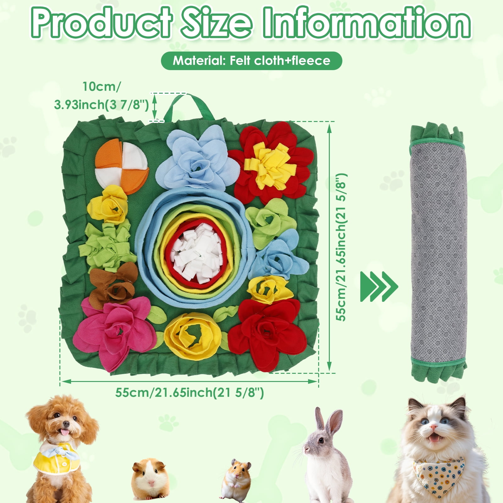Snuffle Mat Interactive Dog Toy to Keep Them Busy | Puppy Puzzle Slow Feeder Treat | Dog Lick Mat Enhancement for Training and Stress Relief
