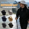 thumbnail image 3 of Jessboyy Men's Bucket Hats with Neck Protection Breathable Sun Hats with Solar Fan Outdoor Hiking Hat Summer Cooling Sun Hats with Neck Flap Gray, 3 of 10