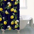 thumbnail image 4 of Yellow Lemon Fruits DarkBlue Pattern Shower Curtain 36"x72" ,Bathroom Decorative Shower Curtains Set with 12 Hooks,Modern Waterproof Washable Shower Curtain, 4 of 6