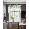 thumbnail image 3 of Green Spring Botanical Swag Valances for Windows, Small Curtains Drapes, Weeping Eucalyptus Butterfly Kitchen Window Curtains Over Sink Window Treatment Valance for Bedroom/Bathroom 56"x36", 3 of 5
