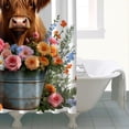 thumbnail image 4 of Highland Cow with Flowers 72x84in Shower Curtain,Bathroom Decorative Shower Curtains Set with 12 Hooks,Modern Waterproof Washable Shower Curtain, 4 of 4