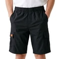 thumbnail image 2 of FAOWME Kids Boys Girls Cargo Shorts Elastic Waist Solid Color Comfortable Lightweight Shorts With Pockets For Casual Daily Wear,Black,15-16 Years, 2 of 8
