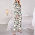 thumbnail image 3 of Honeii Flamingo Palm Trees print Women's Pajama Sets Long Sleeve Button Down Sleepwear Nightwear Soft Pjs Lounge Sets-Medium, 3 of 7