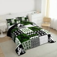 thumbnail image 3 of Homewish Motercycle Sports Player Bedding Comforter Set, Eat Sleep Ride Twin Comforter Sets, Green Patchwork Print Reversible Bedding Set, Luxury Bedroom Decor, 2 Pieces, 3 of 8