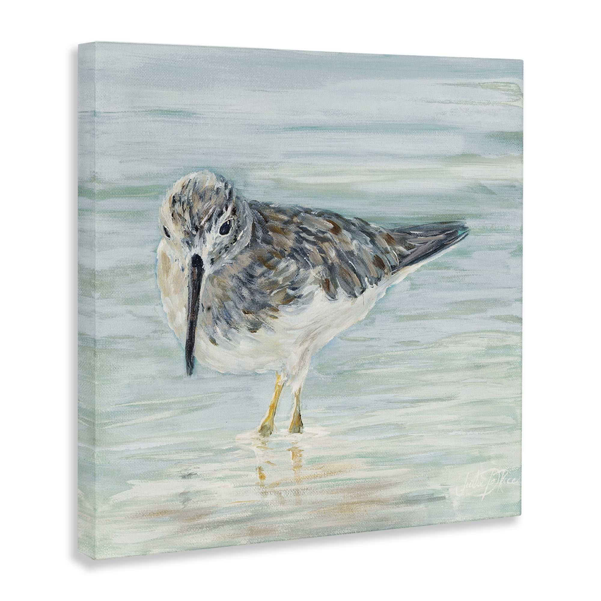 Stupell Industries Sandpiper on Shallow Shore Animals & Insects Painting Gallery Wrapped Canvas Art Print Wall Art, 36 x 36