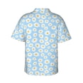 thumbnail image 4 of Xecao Floral Daisy print Hawaiian shirt - a stylish short-sleeve button-down for men, perfect for casual beach and tropical outings., 4 of 9