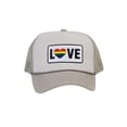 thumbnail image 1 of Gravity Threads LGBTQ+ Love Rainbow Heart Patch Trucker Hat - White/Light Grey, 1 of 2