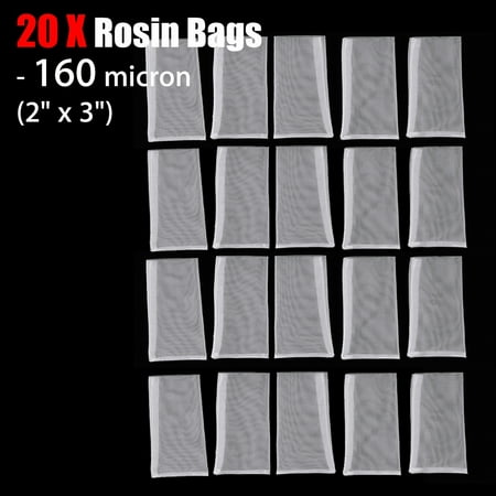 20 Pack 160u 2'' x 3'' Rosin Press Filter Tea Bags Nylon Mesh 160 Micron Screen - (Best Micron For Rosin)