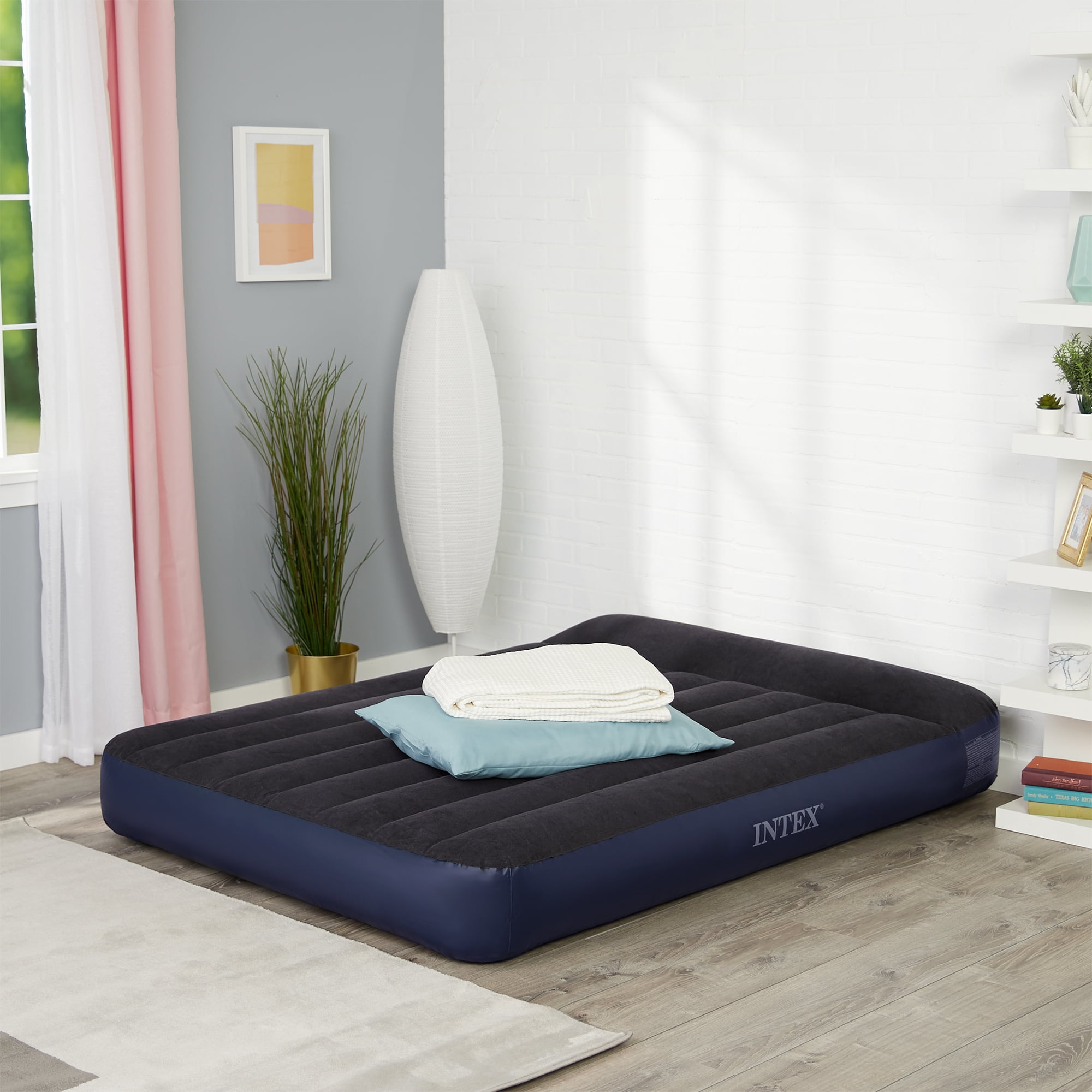 Intex Queen Dura-Beam Deluxe Comfort Pillow Rest Airbed with Internal Pump  - Sam's Club