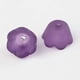 thumbnail image 1 of 100 cuentas acrílicas de tulipán esmerilado transparente morado con forma de lirio de los valles, 10 mm de ancho y 6 mm de grosor, agujero de 1,5 mm., 1 of 2