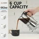 thumbnail image 5 of Cafetera de café espresso LAOION para moka, 6 tazas, vidrio y acero, 5 of 6