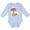 AE-Light Blue, variant on Cute Fox, Fox With Hat And Scarf, Orange Fox Boys or Girls Long Sleeve Baby Bodysuit