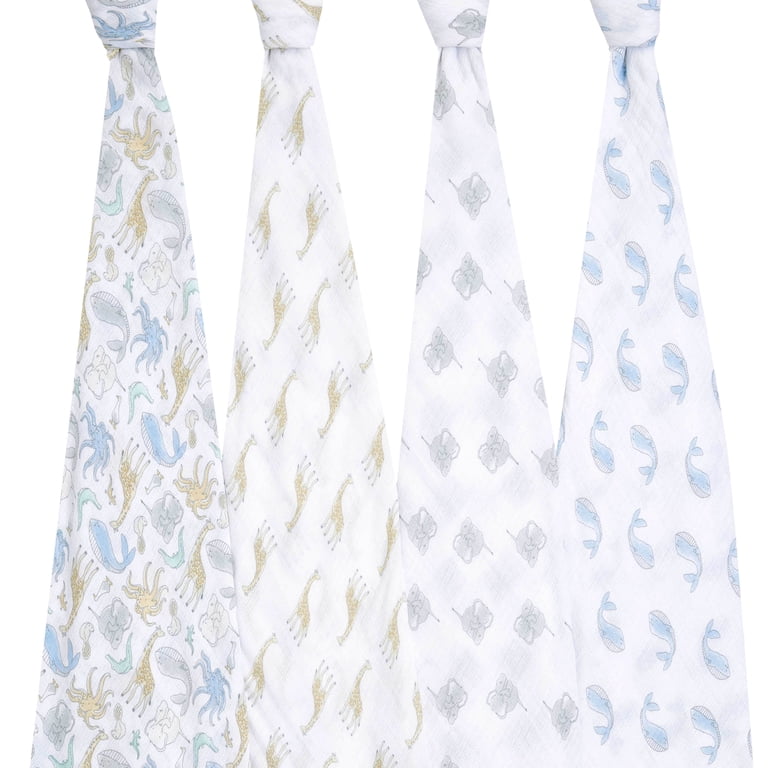 Aden + Anais Muslin Swaddle Blankets, 4-Pack, 44x44 Inch photo 5