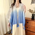 thumbnail image 4 of Hzzsbu Women's Gradient Color Cloak Cape Knit Shawl Vintage Ethnic Style Poncho, 4 of 7