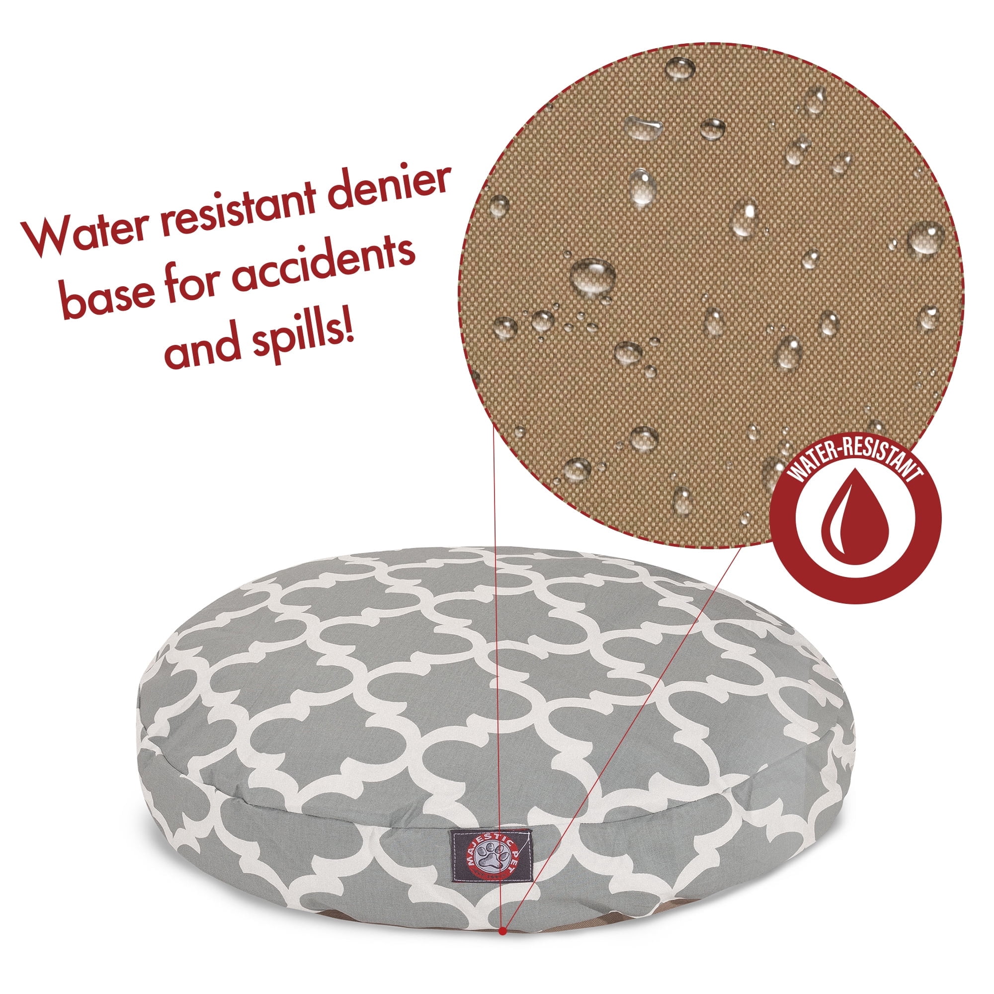 Majestic Pet | Trellis Round Pet Bed For Dogs, Removable Cover, Gray, Large