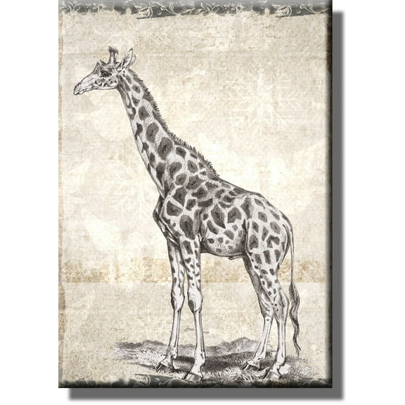 Vintage Giraffe Picture on Stretched Canvas, Wall Art D?cor, Ready to Hang