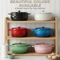 thumbnail image 2 of Ktaxon 7.5QT Enameled Cast Iron Dutch Oven with Upgraded Textured Handles, Oval Geometric Design, Oven Safe to 500°F, Ivory White, 2 of 13