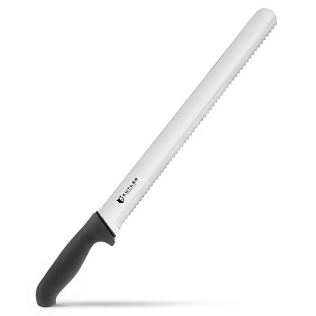 KUTLER Professional Bread Knife and Cake Slicer with Serrated Edge - Ultra-Sharp Stainless Steel (Best Knife For Slicing Meat Thin)