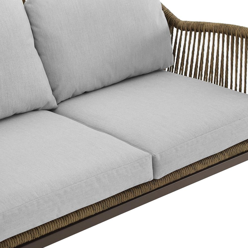 Crosley Furniture Haven 4Pc Outdoor Wicker Conversation Set in Gray & Brown