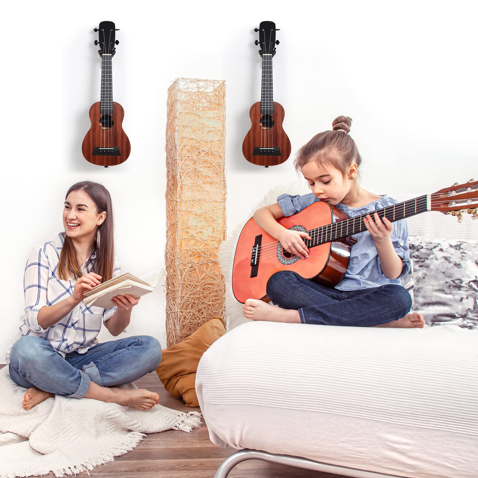 4 Pcs Violin Wall Mount Hanger Viola Metal Wooden Guitar Stand Bow Holder Music Room Decor Screws Home Studio String Instrument Accessories Art Practice