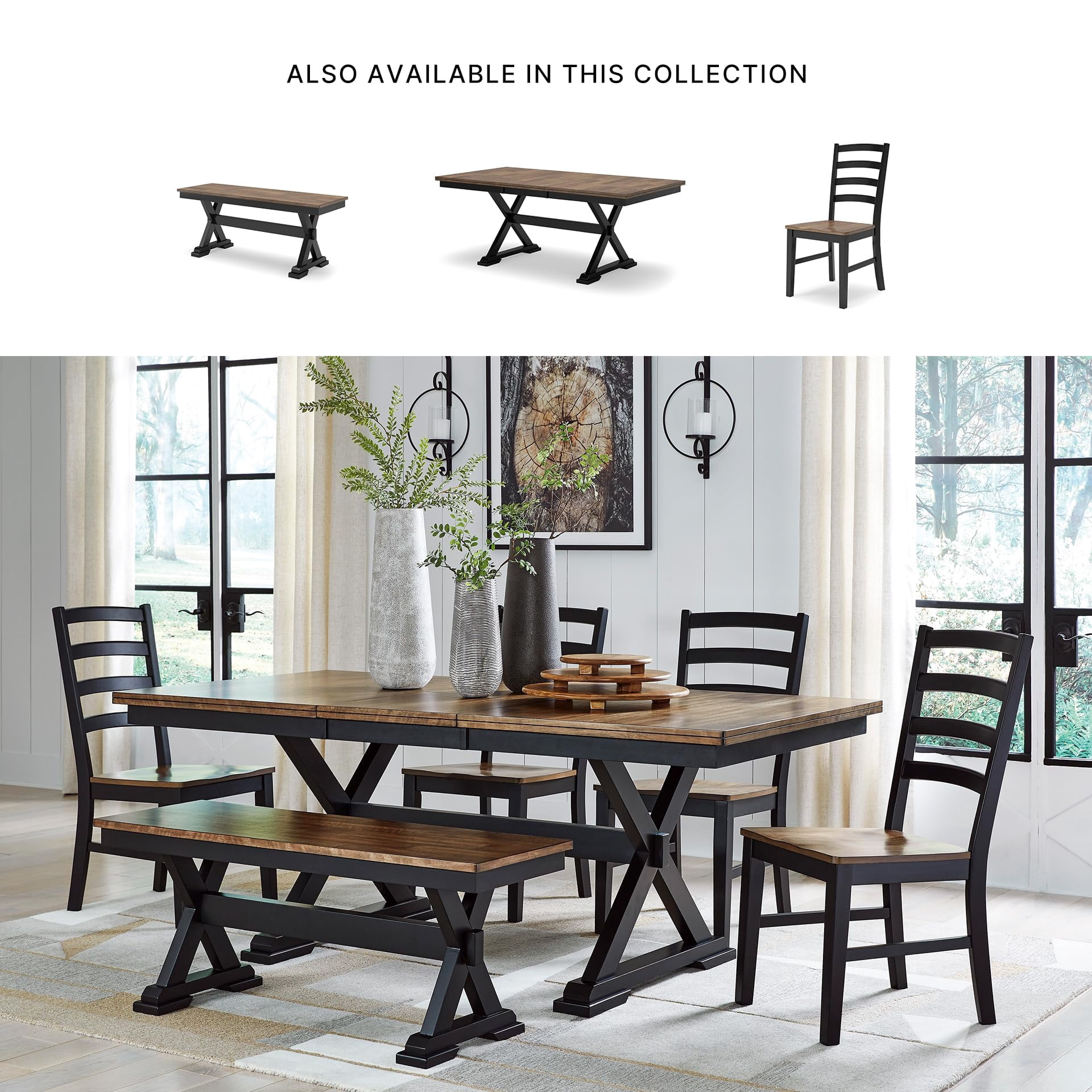 Signature Design by Ashley Wildenauer Brown & Black Dining Extension Table