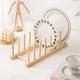 thumbnail image 4 of Kitchen Dish Drain Rack Dinnerware Storage Organizer Plate Drying Shelf Wooden Book Cups Display Stand Drainer Holder B, 4 of 5