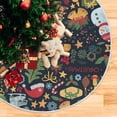 thumbnail image 5 of FMSHPON Snowflake Santa Xmas Tree Xmas Christmas Tree Skirt Stand Mat for Holiday Party Decoration Indoor Outdoor 48 inches, 5 of 6