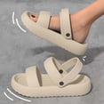 thumbnail image 3 of oqasdz Sandals for Women Soft Open Toe Flat Sandals for Beach Vacation Spring Slip On Lightweight Breathable Design Casual Outdoor, 3 of 3