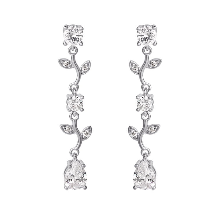 Believe by Brilliance Silver Twig Dangle Earrings photo 8