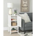 thumbnail image 6 of Powell Shutter Door Indoor Accent Side Table with Shelves, 29.75" Tall, White, 6 of 10