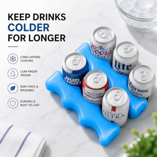 JARTC Ice Packs for Coolers | Can Coolers | Breastmilk Cooler Ice Pack | Long-Lasting Reusable Ice Pack