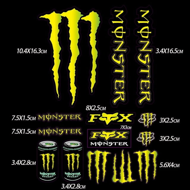 Pegatinas para casco de motocicleta, coche de carreras, Monster Energy, para Yamaha, Honda, Kawasaki, Suzuki (estilo A) JM Monster Energy JM