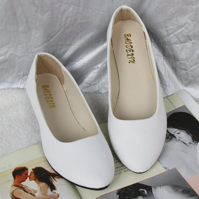 Women Ballet Dolly Pumps Shoes Faux Suede Flats
