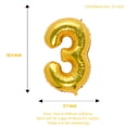 thumbnail image 3 of Globo de foil dorado MEIDUOCO número 3 de 32", 3 of 7