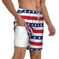 thumbnail image 3 of Balery American Patriotic Stars And Stripes Mens Swim Trunks Swim Shorts for Men Quick Dry Inseam Beach Shorts with Compression Liner Pocket-X-Large, 3 of 9