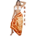thumbnail image 2 of HAPPY BAY Women's Beach Wrap Bikini Wraps Swimwear Cover up Skirt Bathing suit Swimsuit Sarong Coverups for Women One Size Face, Orange, 2 of 4