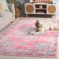 thumbnail image 5 of SAFAVIEH Arizona Rita Oriental Machine Washable Area Rug, Pink/Beige, 6' x 6' Square, 5 of 13