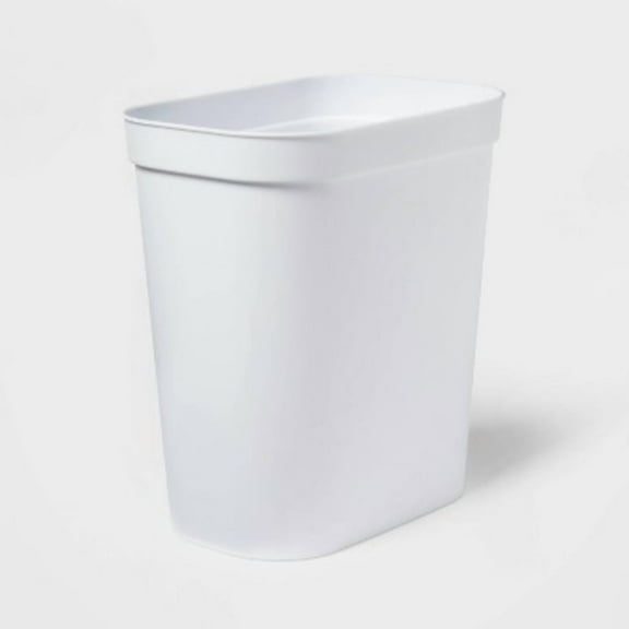 2.5gal Waste Basket White  Compact Plastic Trash Can for Bathroom or Kitchen