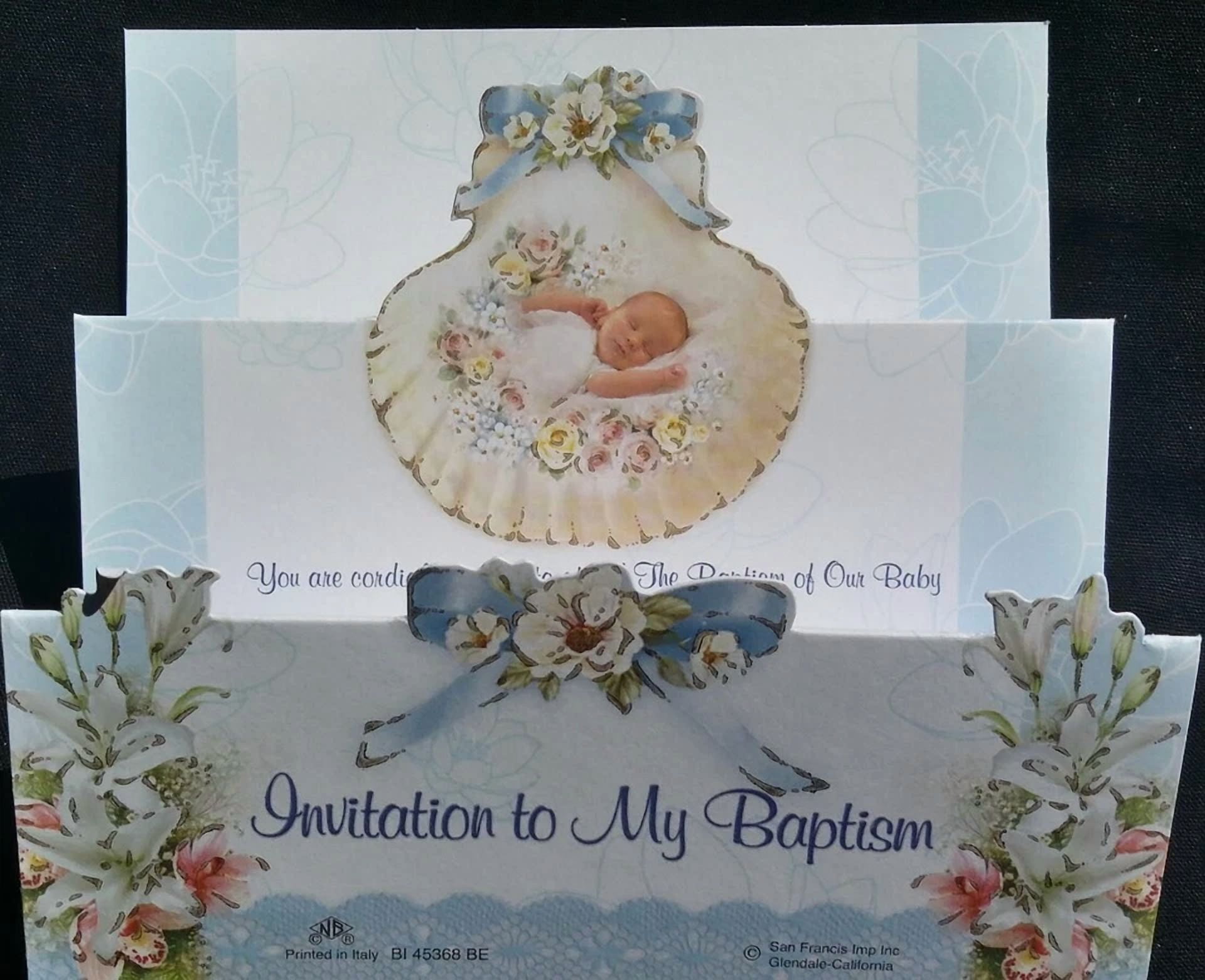 BUTTERFLY- Baptism, Christening Invitations, Party Favors, Boy, English, Invitaciones