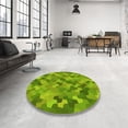 thumbnail image 4 of Ahgly Company Machine Washable Indoor Rectangle Transitional Dark Lime Green Area Rugs, 5' x 8', 4 of 7