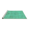 thumbnail image 2 of Ahgly Company Machine Washable Indoor Round Abstract Turquoise Blue Modern Area Rugs, 6' Round, 2 of 4