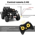 thumbnail image 4 of Costway Coche Eléctrico Montable para Niños de Batería 12V con 2 Asientos con Mando 2,4G 3 Velocidades Música Bocina Puerto USB Luces LED Negro, 4 of 8