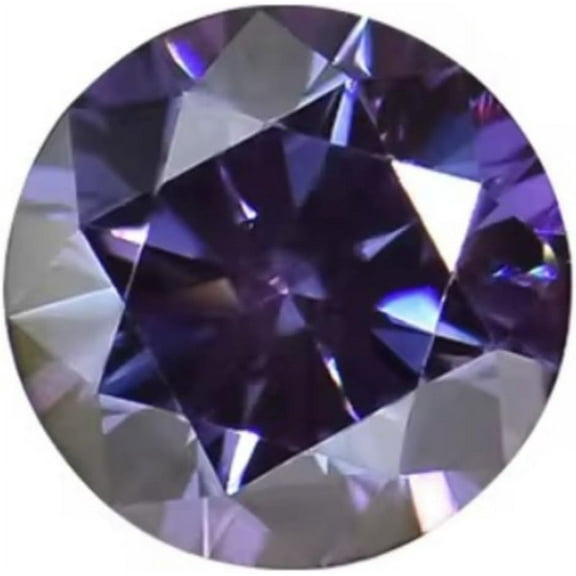 Loose Moissanite Stones Dark Purple VVS1/FL Clarity Lab Diamonds Round Cut Gemstones for Jewelry Making with Certificate