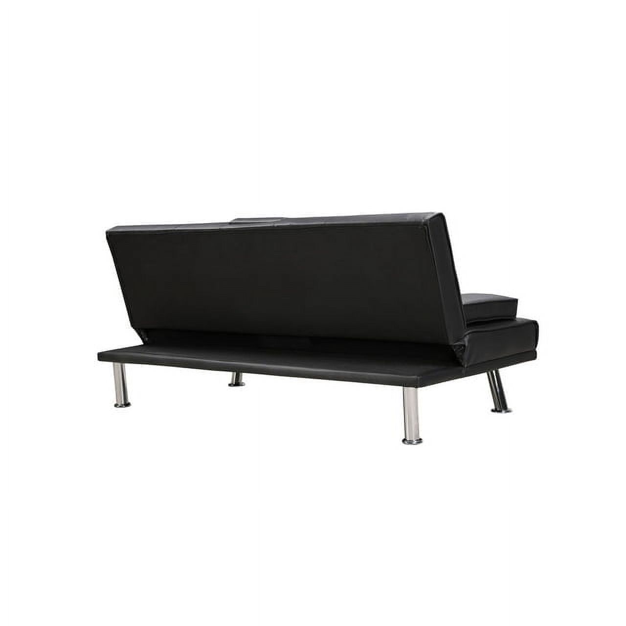 Futon Sofa Bed, Modern Faux Leather Sofa Couch with Convertible Backrest,Sleeper Sofa Couch Filled with Memory Foam for Living Room,Apartment,Bedroom