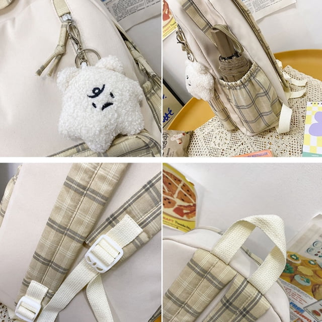 Mochila escolar, bonita mochila a cuadros con bolsa para libros, mochila de viaje diseñada a la perfección